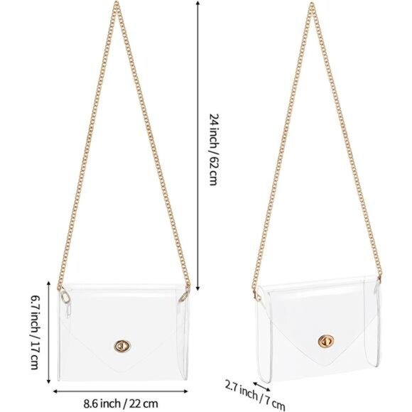 Clear Purse for Women, Clear Bag Stadium Approved, See Through Clear - Picture 2 of 8